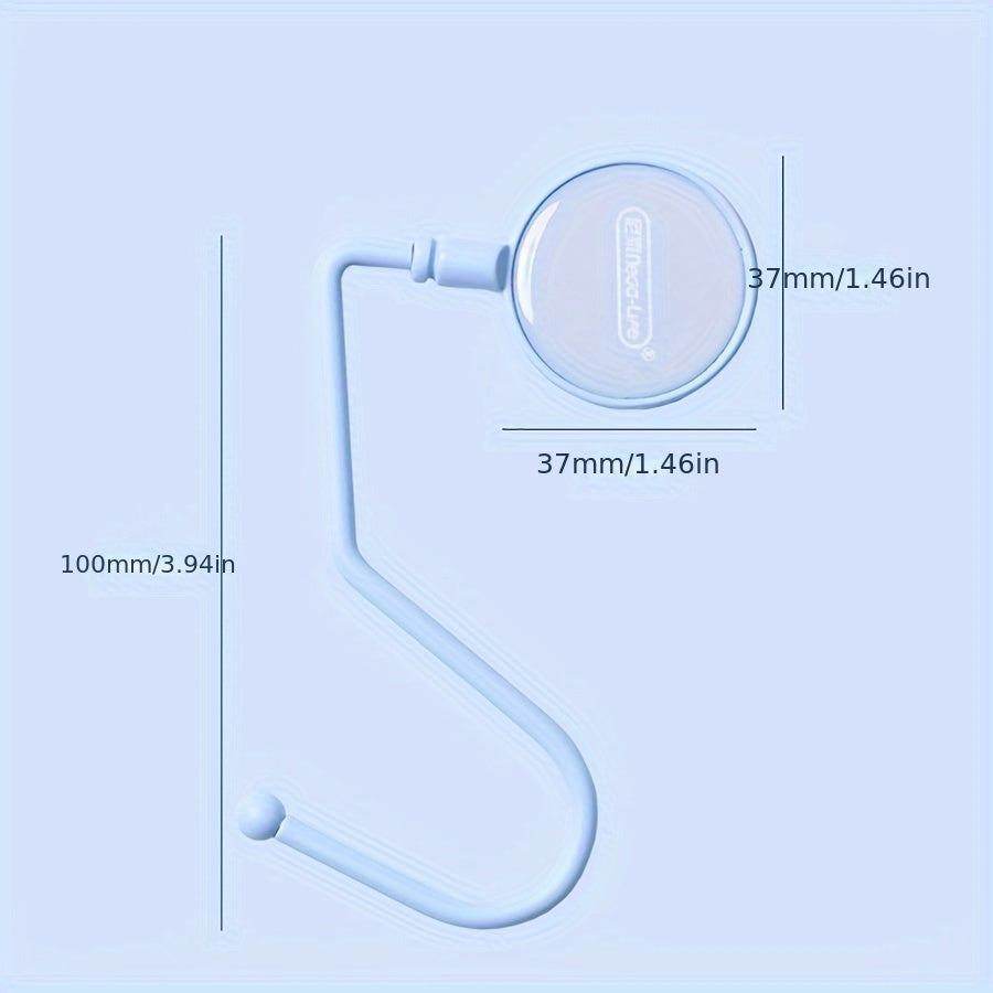 Multi-Functional Desk Hook Non-Slip Bottom Pad Holds Up to 5kg for Bags Keys Clothes