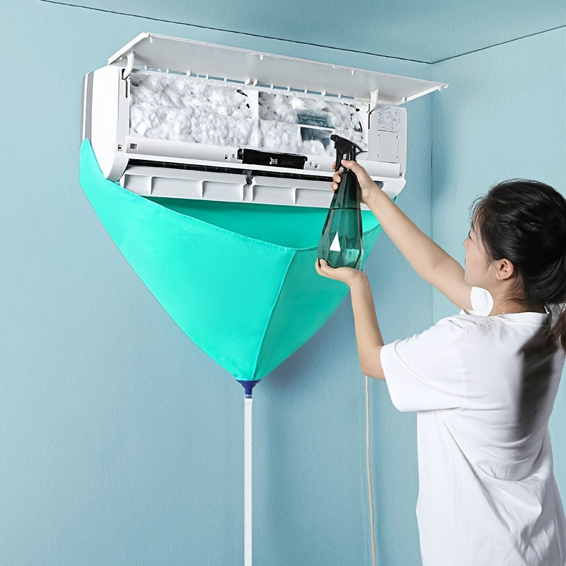 High-End Air Conditioner Cleaning Kit with Teal Dust Cover and Flexible Hose