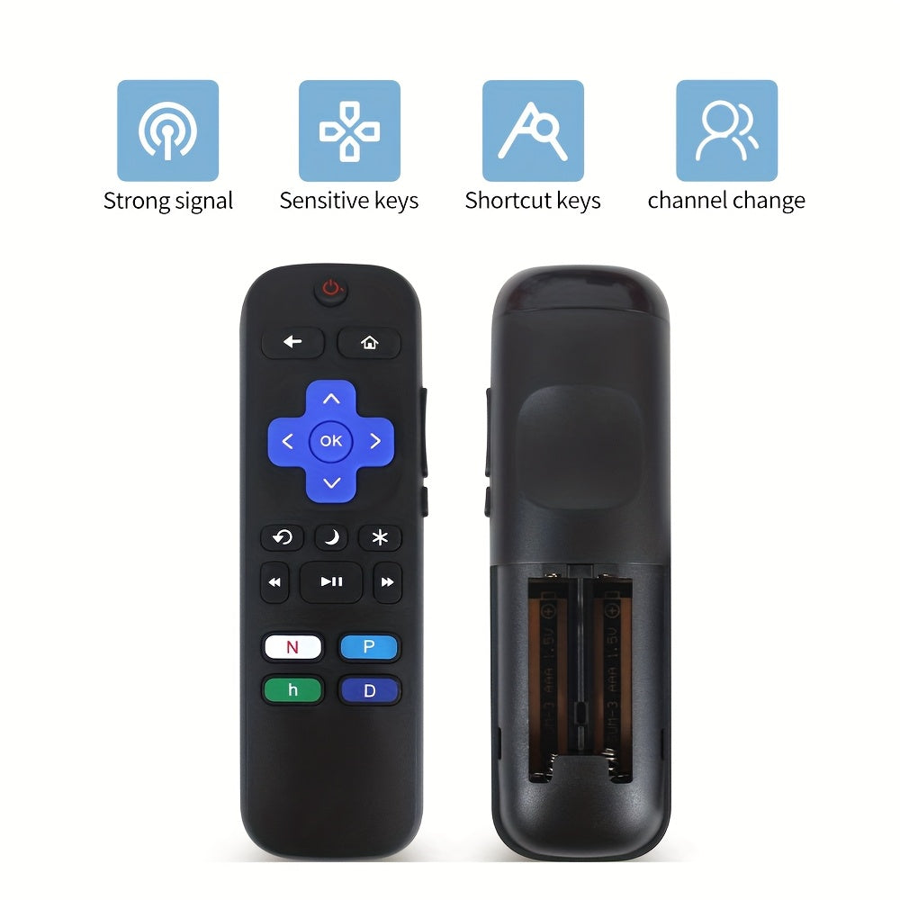 Black Infrared TV Remote Control for TCL Hisense Onn 14cm with Shortcut Buttons