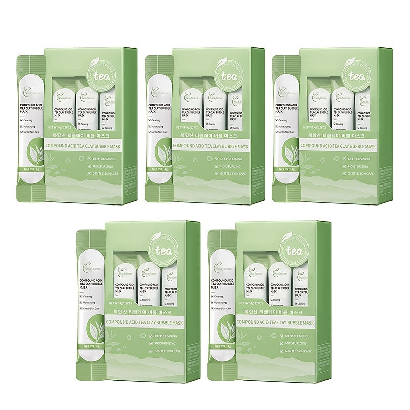 12-Piece Hydrating Tea Tree Bubble Mask Set for All Skin Types