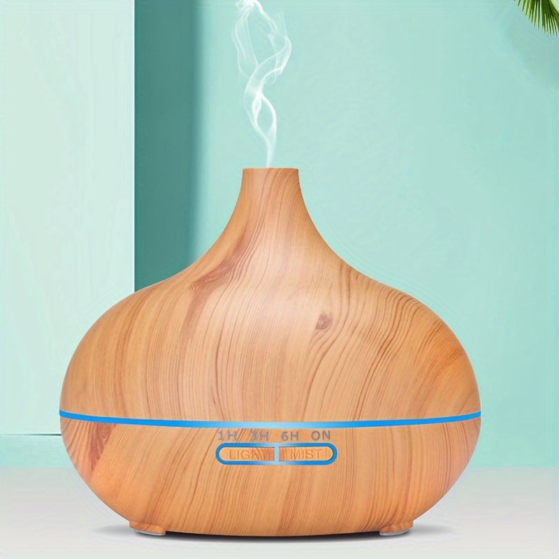 Large Capacity Soundwave Aromatherapy Diffuser with Realistic Wood Grain Design USB Powered
