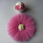 Baby Girl Pink Ballet Skirt Set with Floral Headband for Festive Occasions