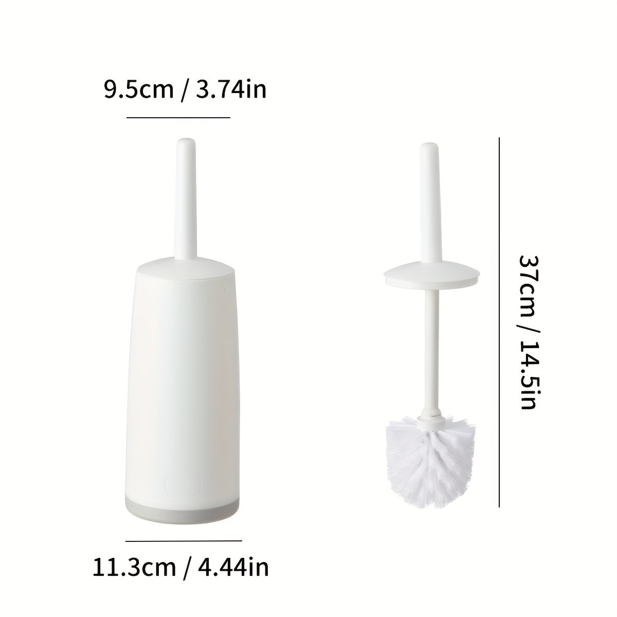 Long Handle Toilet Brush with Splash-Proof Base and No Dead Corner Design