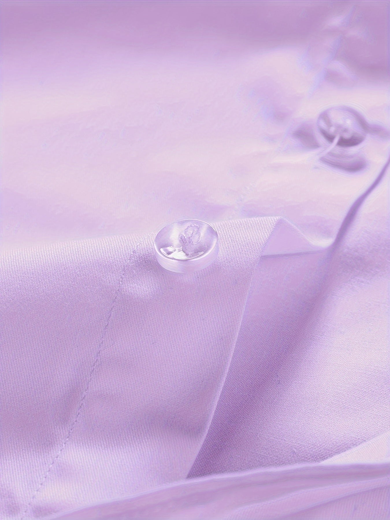 Men's Solid Color Long Sleeve Dress Shirt for Business Casual Spring