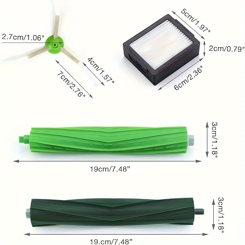 Roomba i7 i6 j7 E5 E6 uchun mos keladigan changyutgich aksessuarlar, shu jumladan cho'tkalar va filtrlari bilan