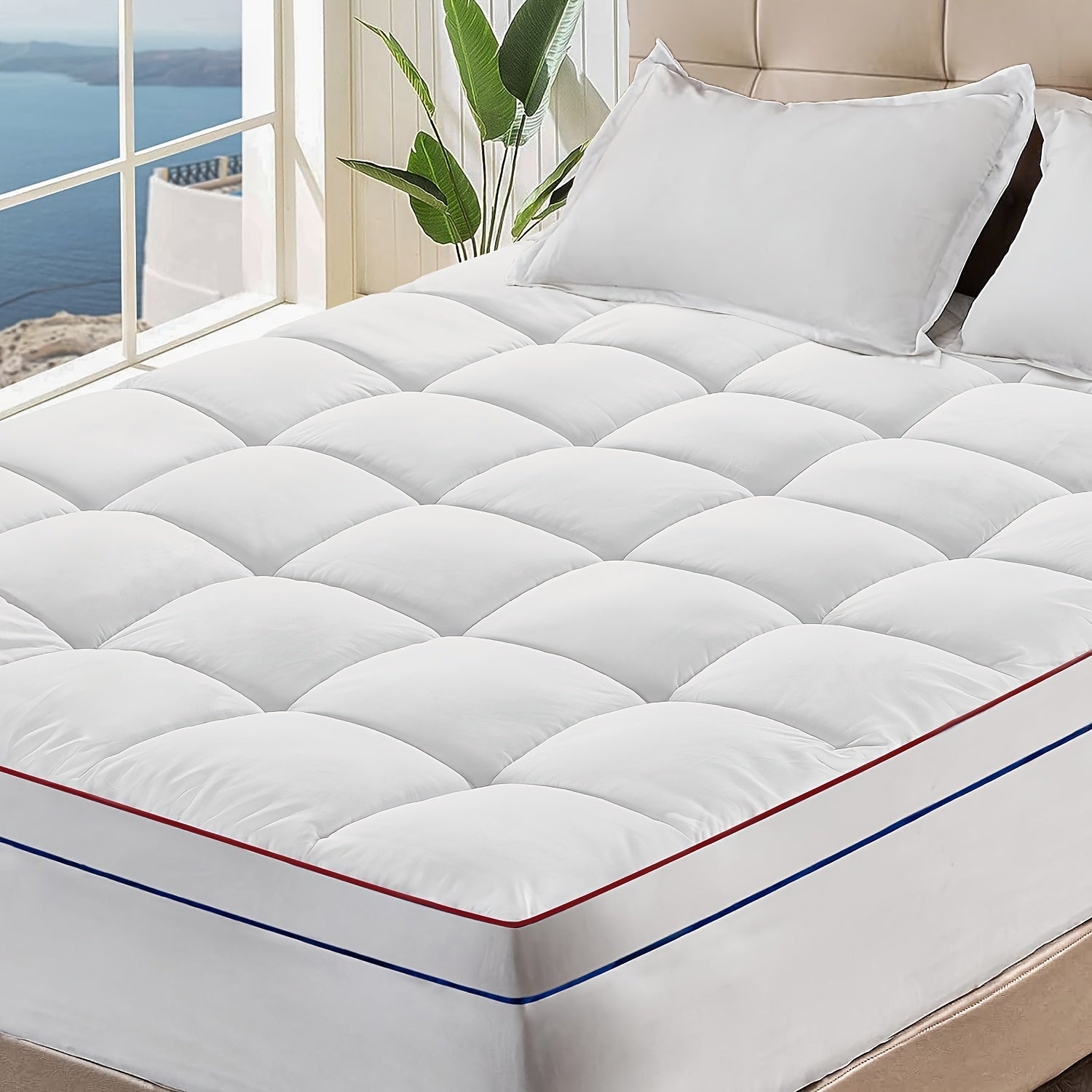 Memory Foam Mattress Topper Queen Extra Thick Breathable Soft Quilted Support