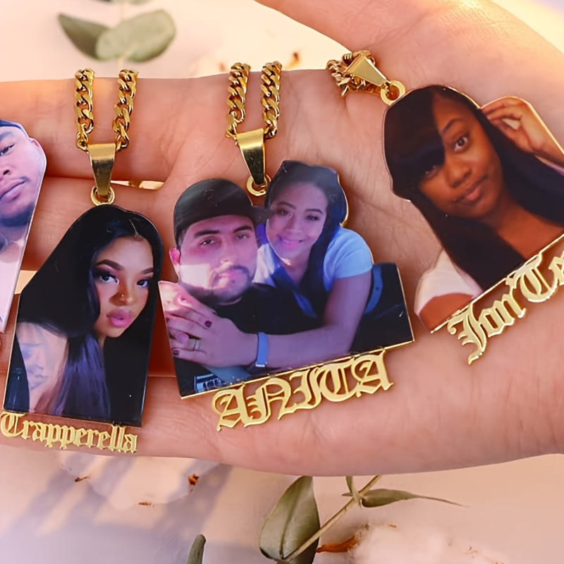 Shaxsiylashtirilgan o'yma pendanti, 18K oltin qoplamali 316L zanglamaydigan po'latdan tayyorlangan, juftliklar uchun ideal sovg'a, har qanday tadbir uchun mos uslub, Rojdestvo va yil davomida mukammal.