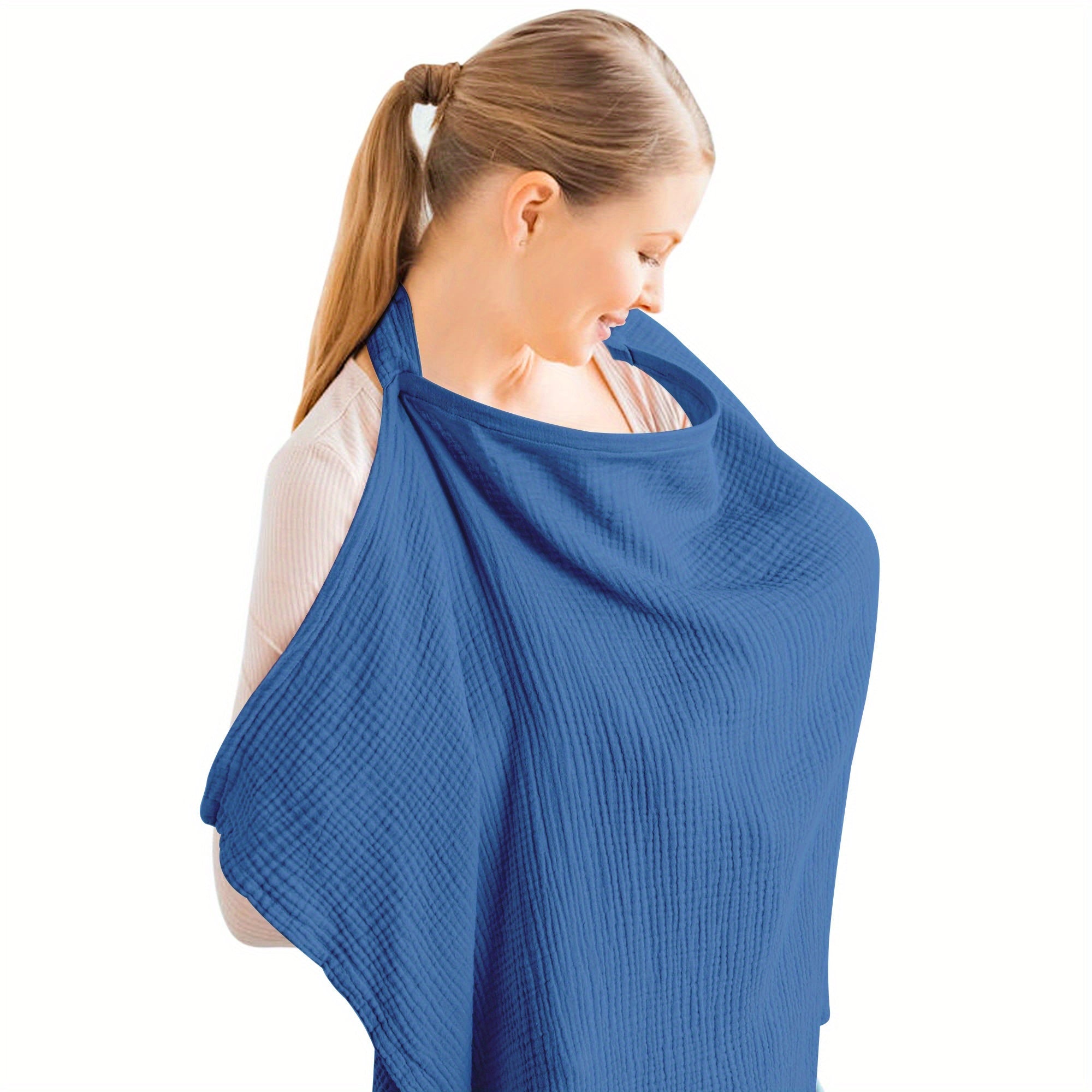 Breathable Muslin Nursing Cover with Hoop for Breastfeeding and Car Seat Canopy