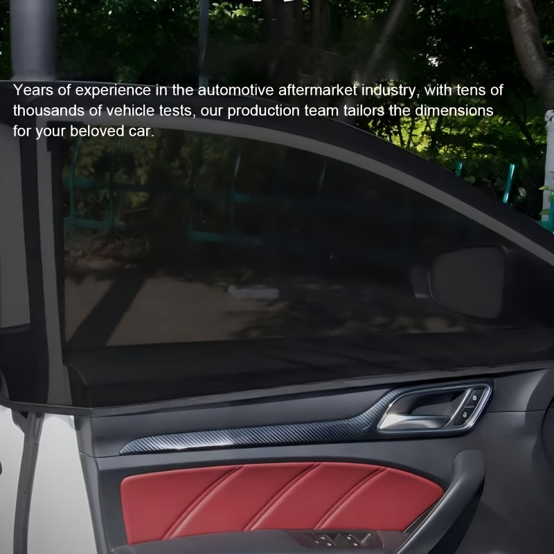 2/4 dona Avtomobil oynasi pardasi qora polyester maxfiylik quyosh nuri himoyasi old va orqa