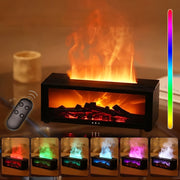 USB Flame Aromatherapy Humidifier with 7 Color LEDs, Remote, Timer, 150ml