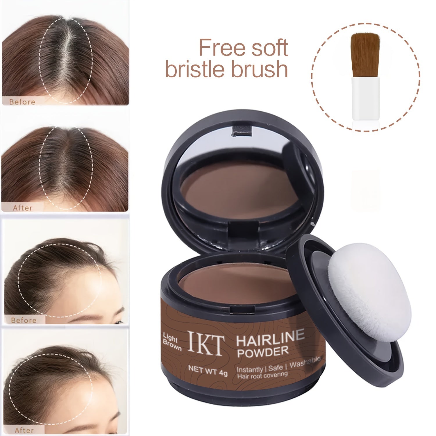 Unisex Hairline Powder Thinning Hair Root Concealer Portable Plastic Powder