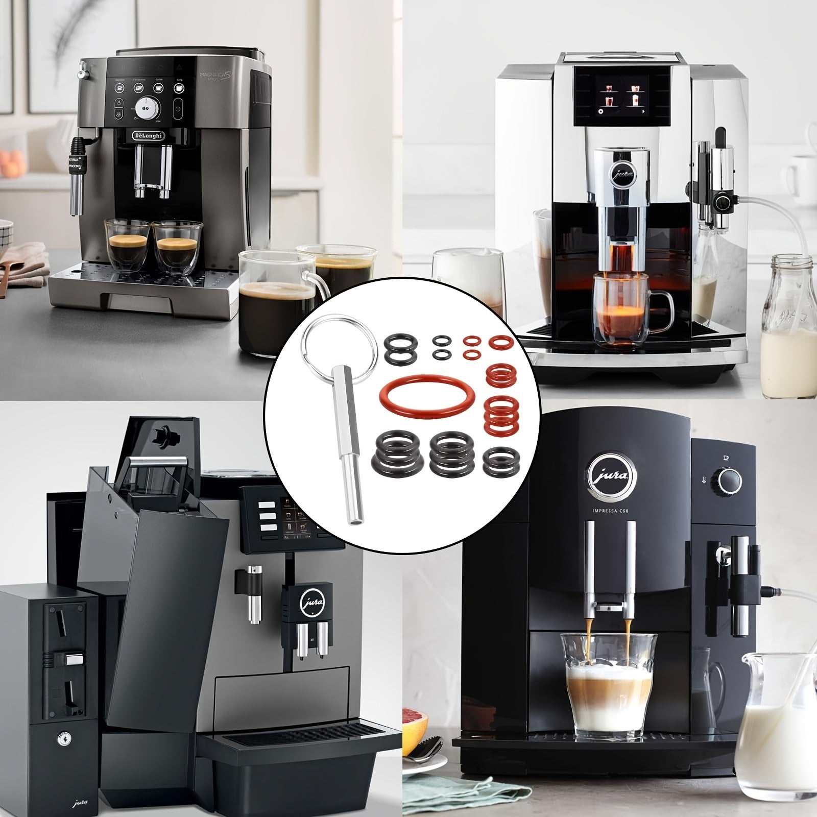 Комплект для замены O-колец для группы заваривания и клапана кофемашины, включает овальный ключ-инструмент
