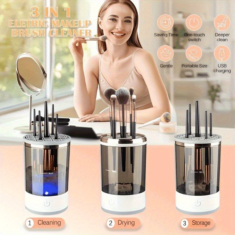 USB-Powered Makeup Brush Cleaner Odorless Battery-Free Electric Device for Home Office School
