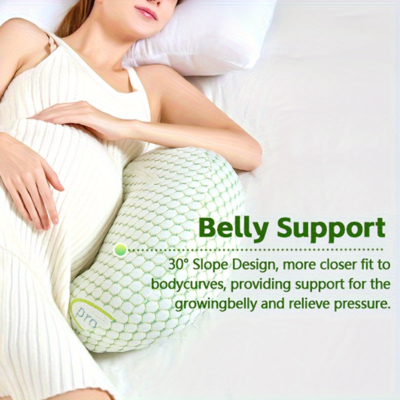 Adjustable Full Body Pregnancy Pillow with Soft Polyester Support for Expectant Mothers