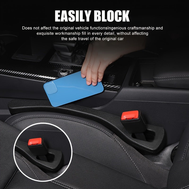 2 Pack Car Seat Gap Organizers Black Plastic Storage with Phone Card Slots