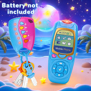 Colorful Kids Puzzle Toy Set with Music Lights Phone and Car Keys for Ages 2+