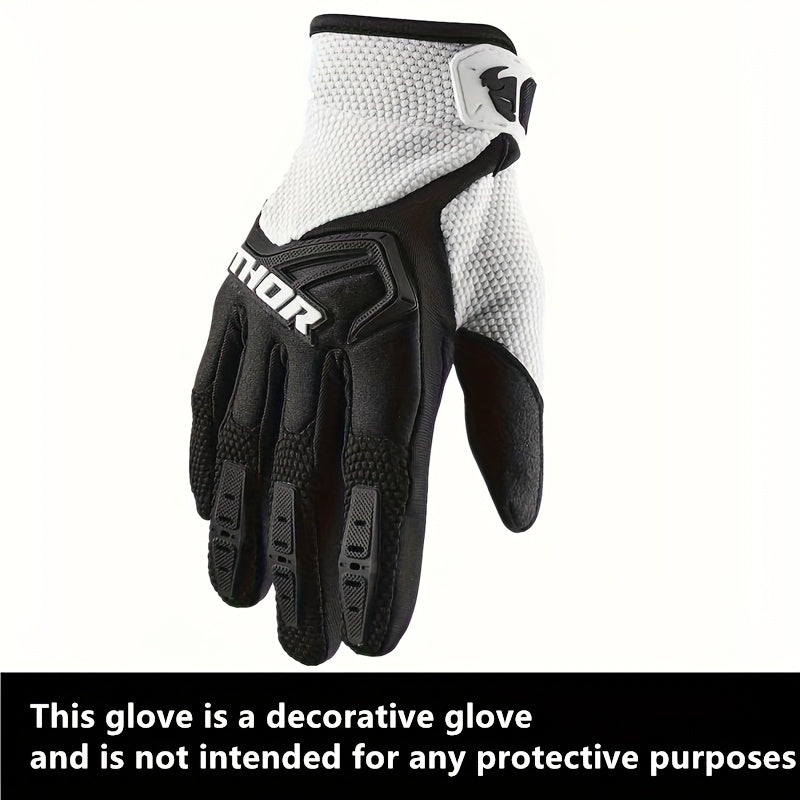 Мужские и женские мотоперчатки с полным пальцем из синтетической кожи для езды на открытом воздухе