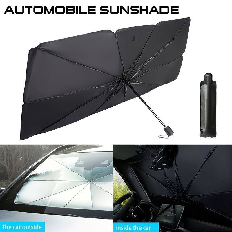 Silver Roll-up Car Windshield Sunshade Portable UV Protection Visor