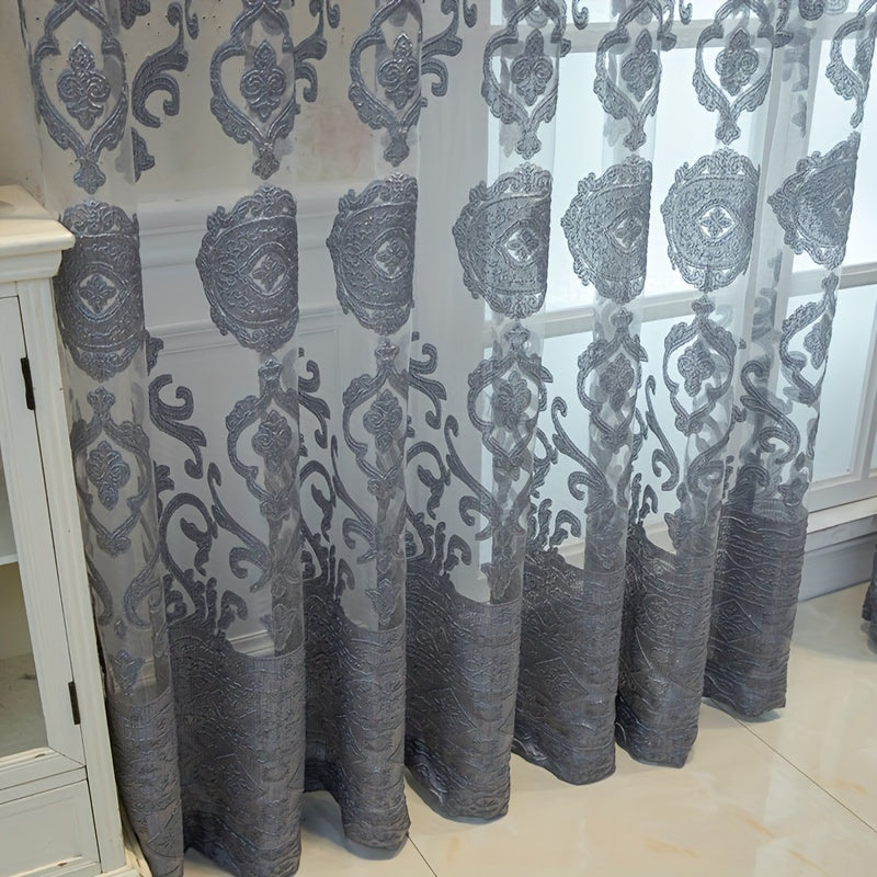 Jacquard Embroidered Sheer Curtain for Living Room Bedroom Balcony