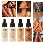 Waterproof Liquid Highlighter for Face and Body Long-Lasting Radiance Glitter Spray for Festivals