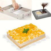 Adjustable Stainless Steel Rectangular Cake Mold for Baking Tiramisu Bread Pastries