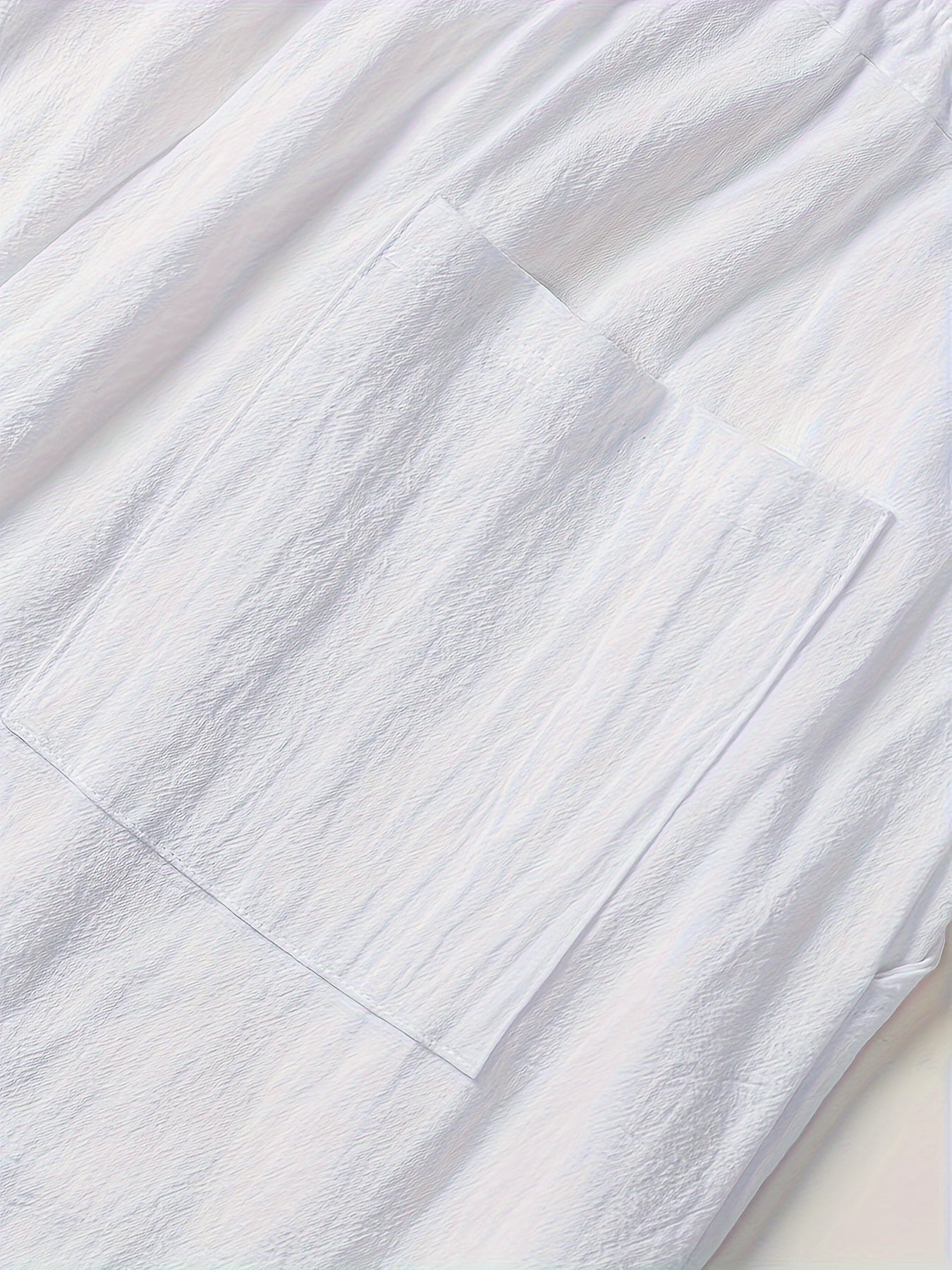 Men's Cotton Linen Blend Casual Pants with Drawstring Waist and Pockets for Spring Fall