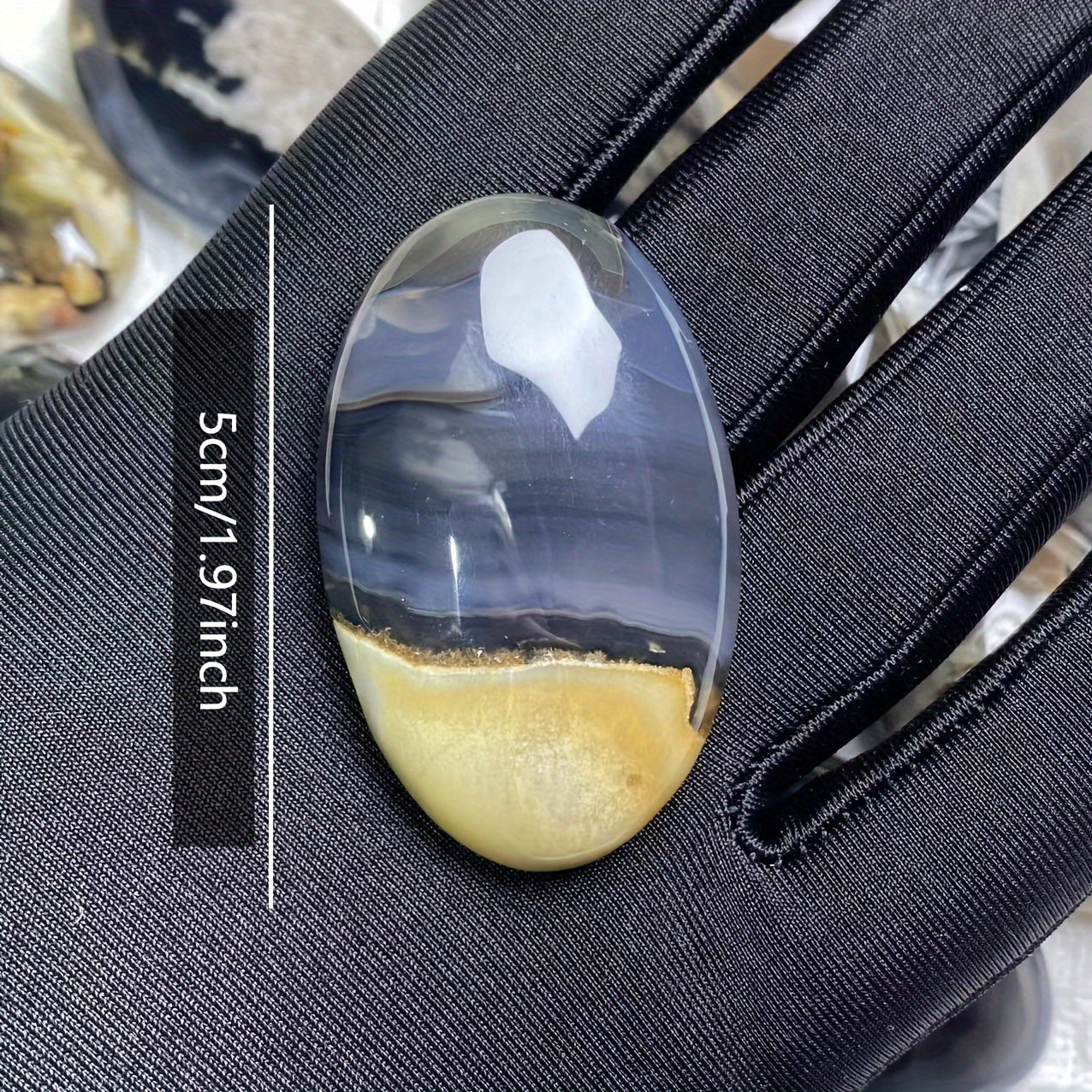 Palma de ágata volcánica fluorescente para decoración del hogar, piedra reactiva a UV