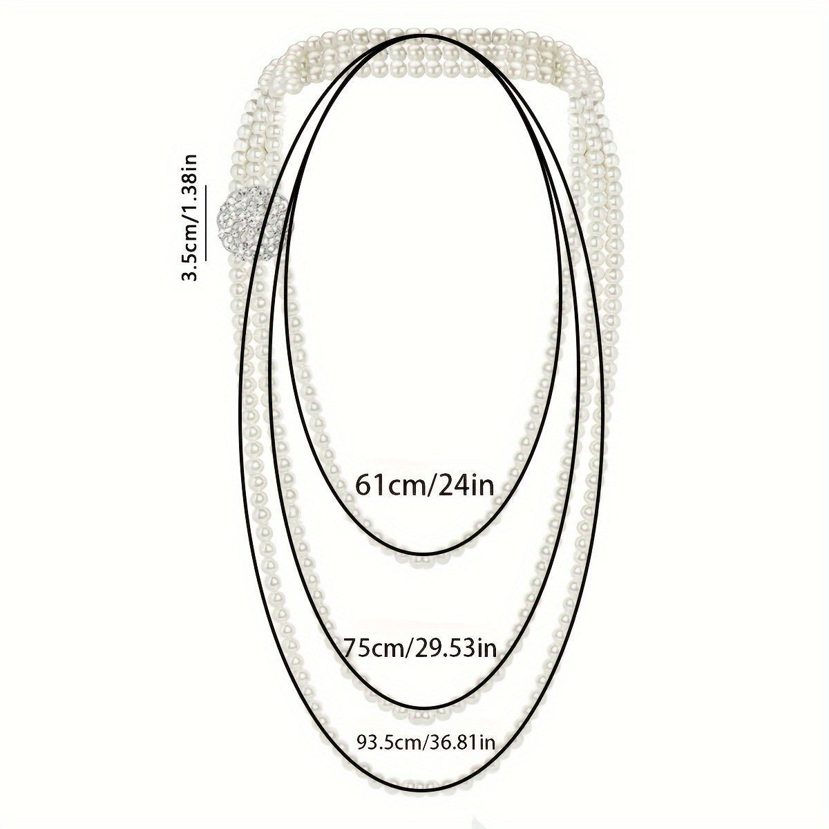 Faux Pearl Necklace 1920s Gatsby Style Bridal Wedding Accessory or Valentine's Gift