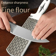 Olmos pichoqni qirqish uchun ikki tomonlama qum toshi, tutqich bilan