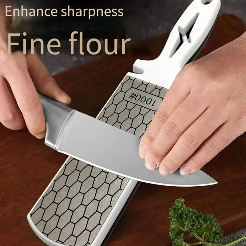 Diamond Knife Sharpener Double Sided Sandstone Whetstone with Handle