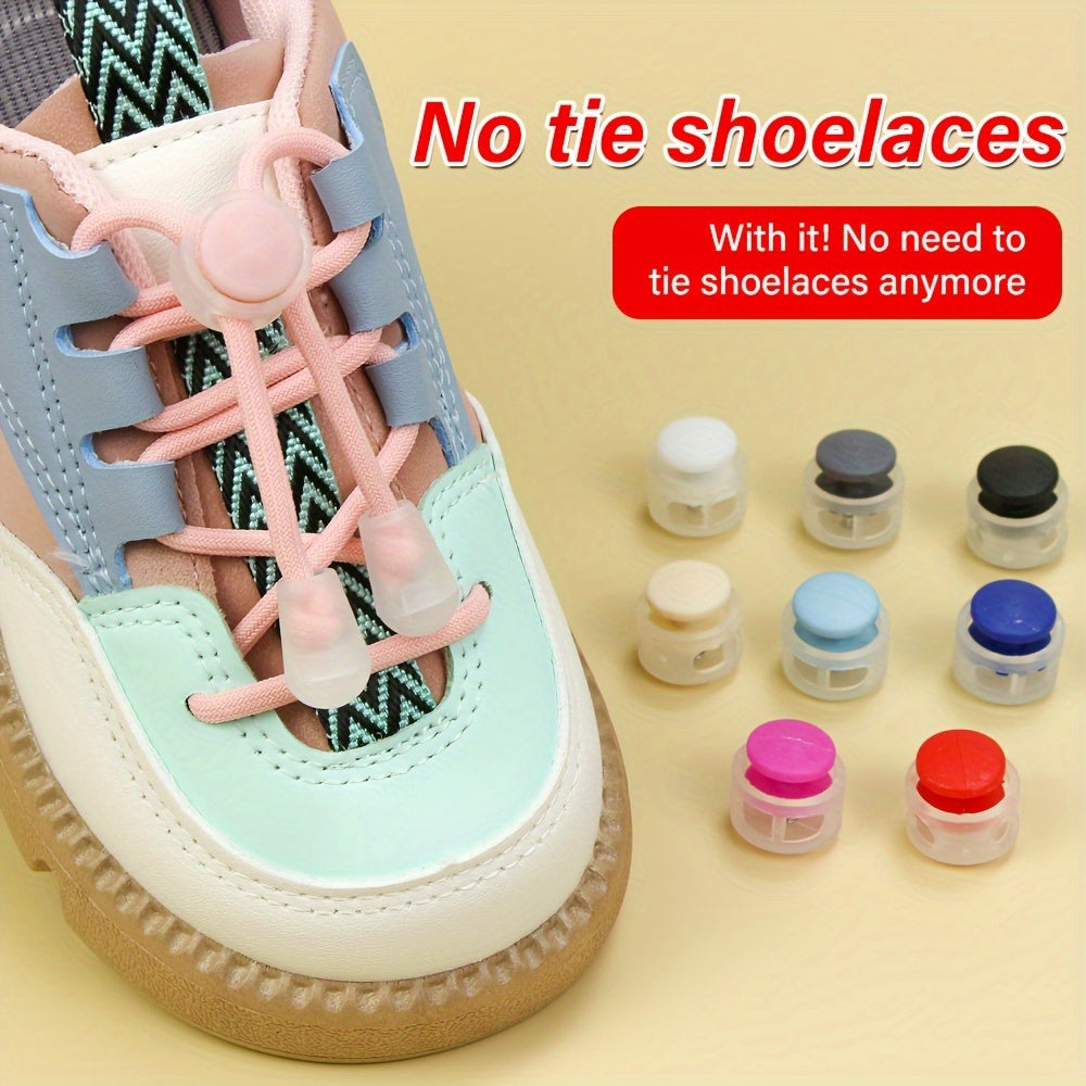 Unisex Elastic No-Tie Shoelaces with Adjustable Buckles for Sneakers