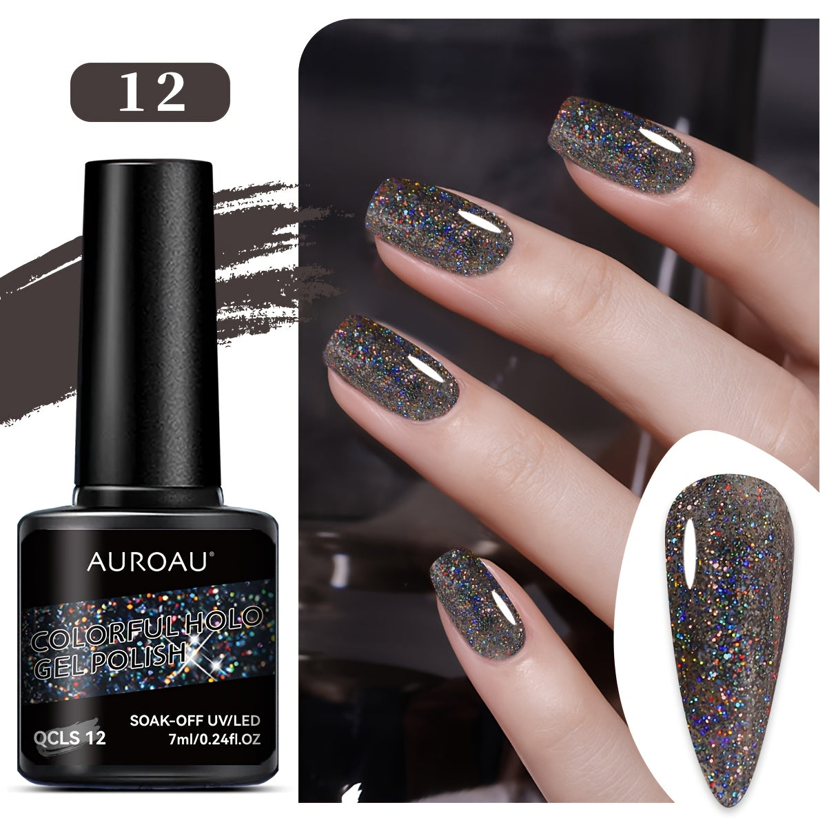 Vibrant Holographic Glitter Gel Nail Polish Long-Lasting Fast-Drying Alcohol-Free