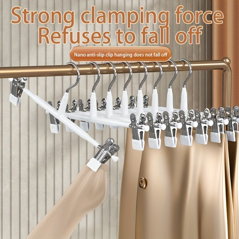Adjustable Clothes Hanger with Stainless Steel Skirt Clip Drying Rack Pack of 10 or 20