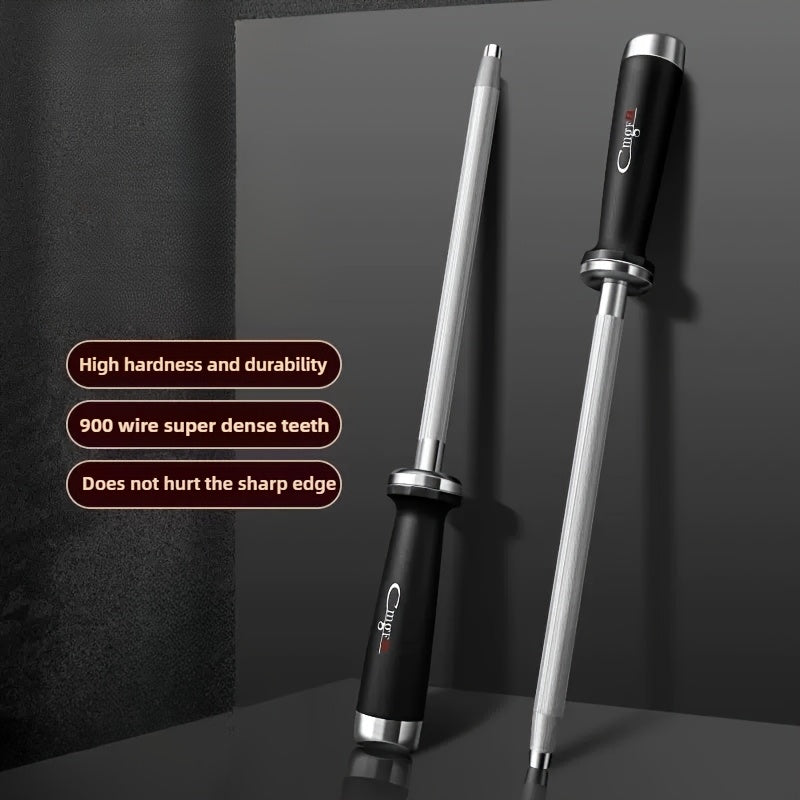 2-in-1 Knife Sharpener Set 8/12 inch Tungsten Steel Rod Rust Resistant