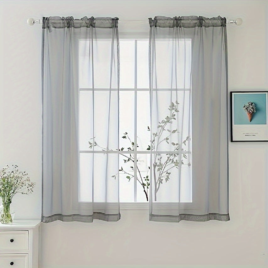 Sheer Curtain Panels with Rod Pocket for Bedroom Living Room Office Kitchen