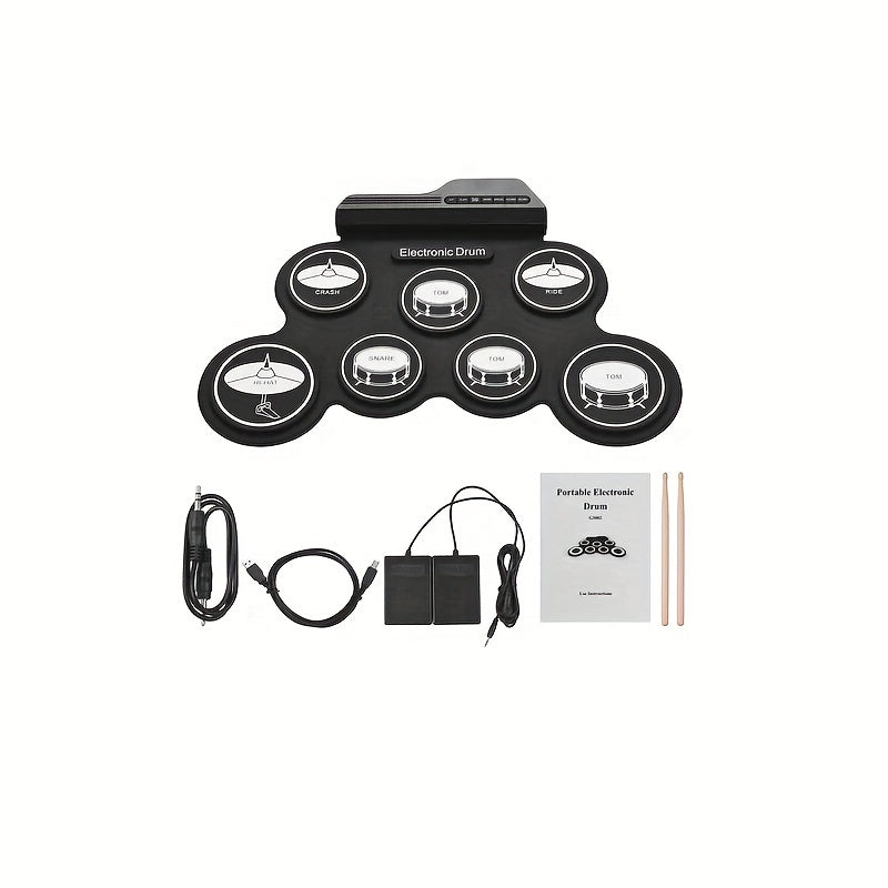 Ручной силиконовый складной барабан, портативный USB электронный барабан для хип-хопа и джаза. Требуются внешние колонки для звука. С праздником Курбан-байрам!