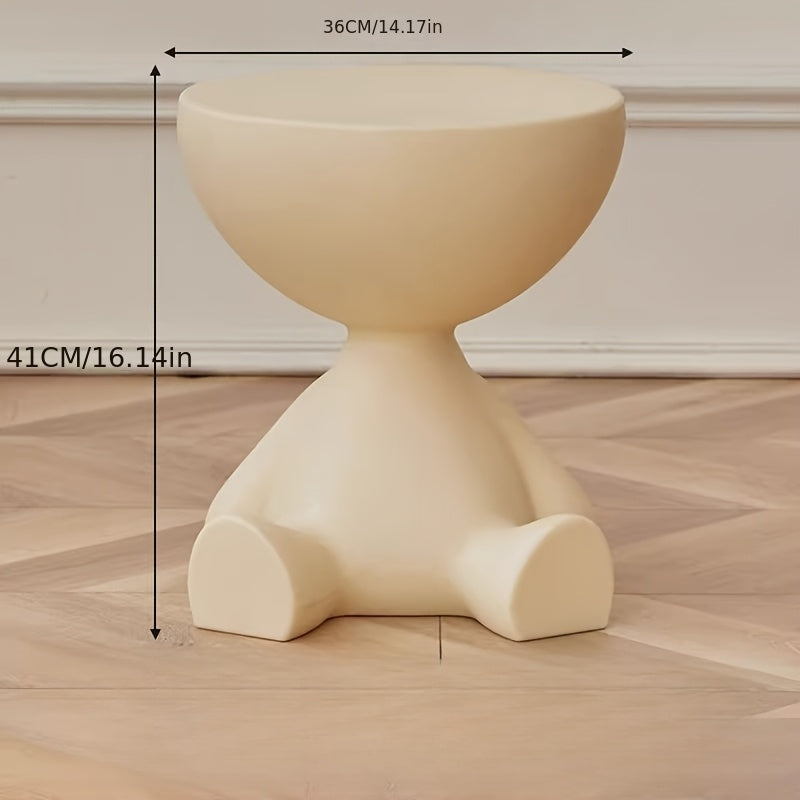 Plastic Modern Side Table for Small Spaces Casual Style No Assembly