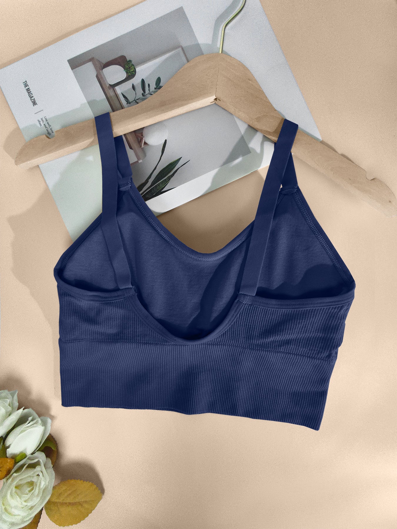 Plus Size Sports Bra High Elasticity Removable Pads Backless Yoga Running