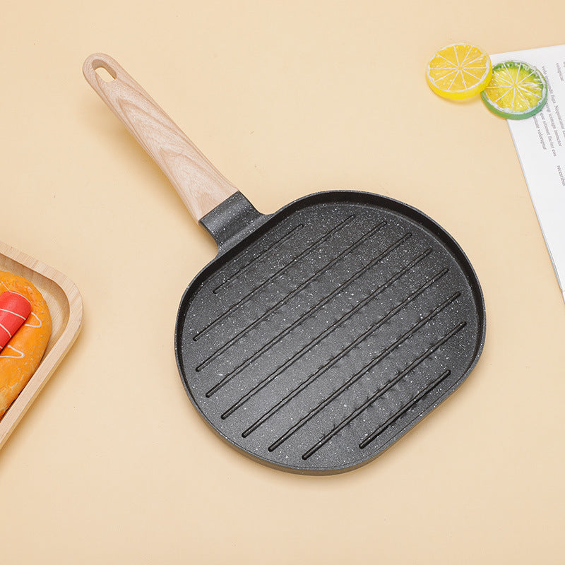 Uyda pishirish uchun ideal, bu premium alyuminiy mini qovurish panasi yopishqoq emas, BPA dan xoli va mazali nonushta va steaklar tayyorlash uchun mukammaldir.