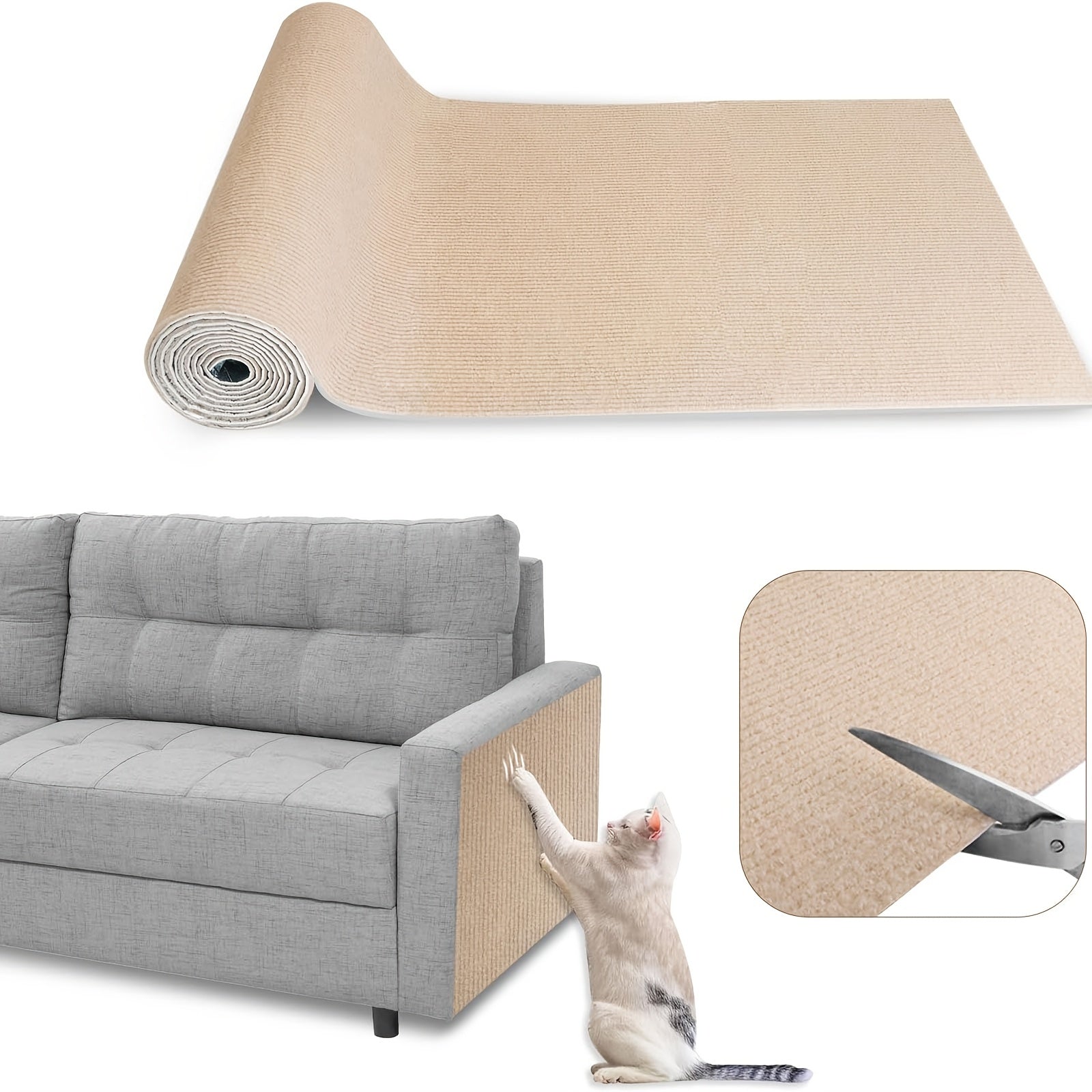 Polyester Cat Scratch Mat Easy to Apply Protects Furniture and Cat Trees