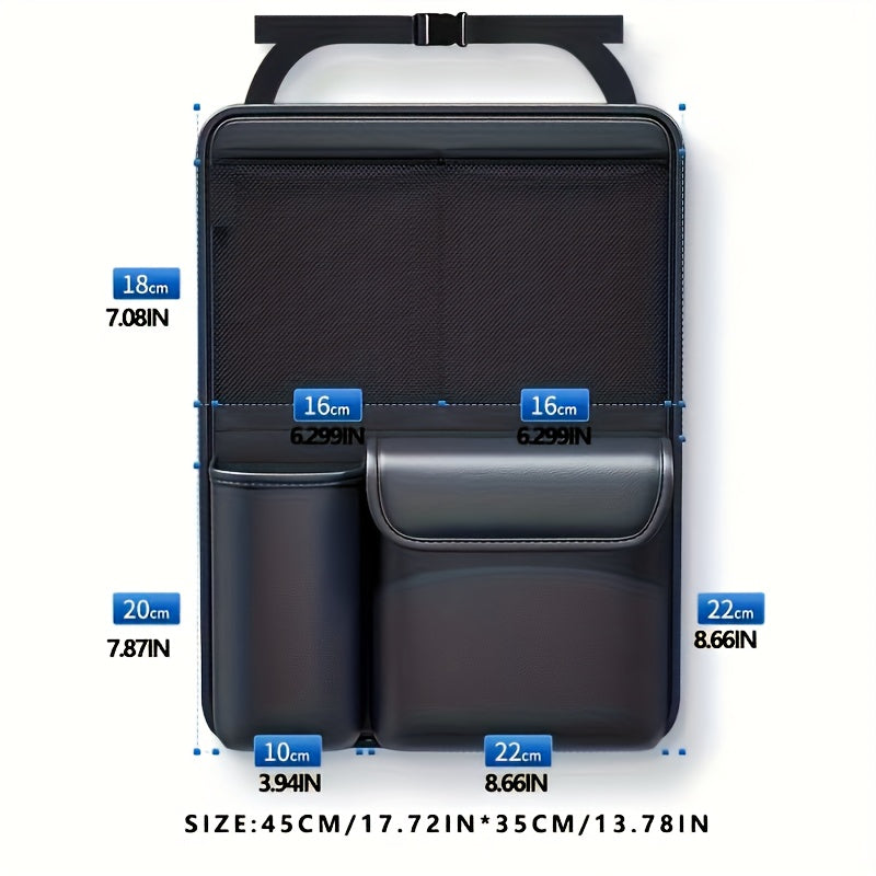 Органайзер для багажника SUV, складной, из PU-кожи, с несколькими отделениями, черный