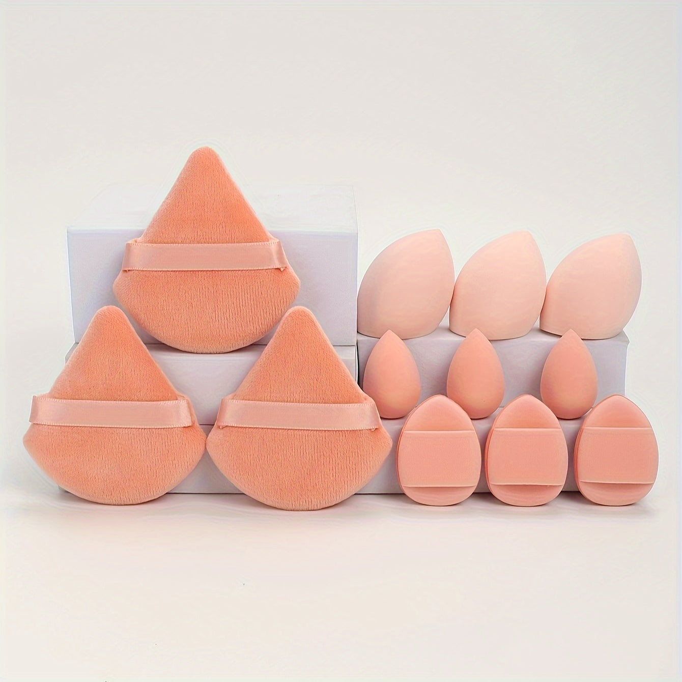 12-Piece Makeup Sponge Set Latex-Free for Foundation Contouring Highlighting Blending