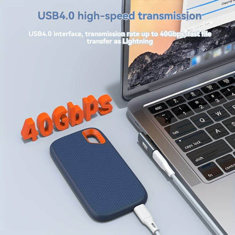 USB C Adapter 90 Degree Female to Male Fast Charging Right Angle Elbow