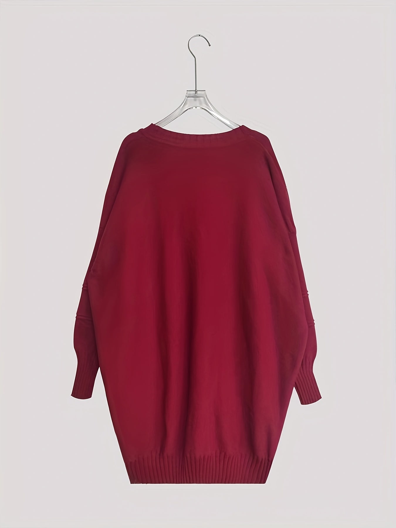 Women's V-Neck Pullover Sweater Viscose Knit Fall Winter Solid Color