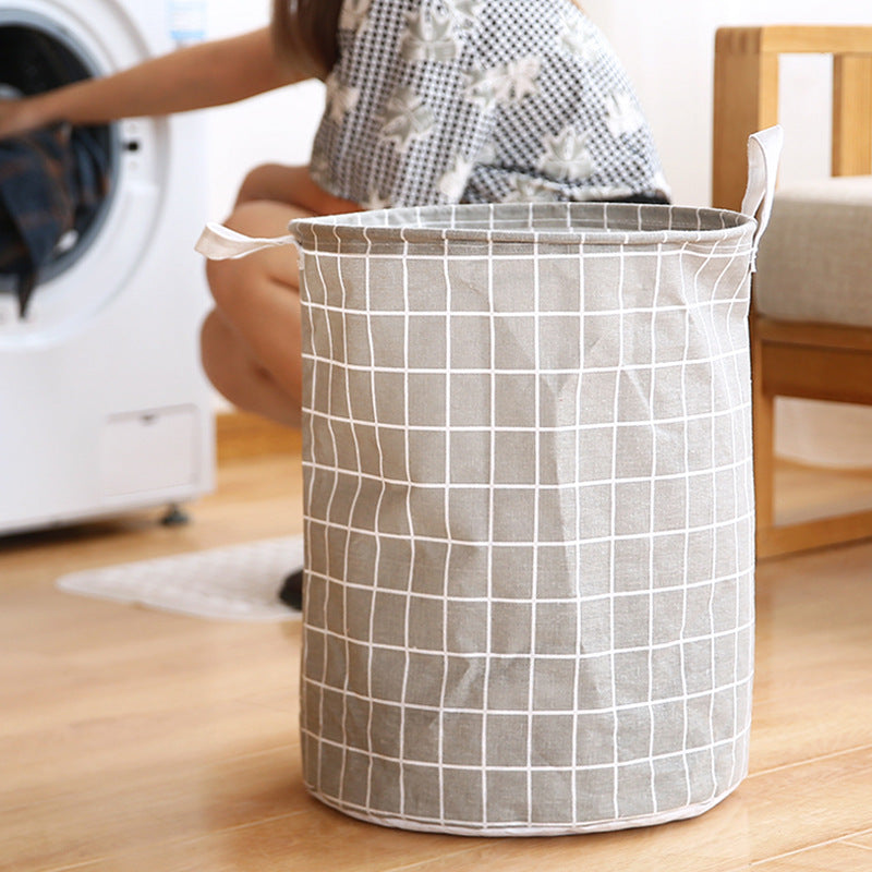 Round Laundry Basket with Storage Bucket for Dirty Clothes Portable Hamper