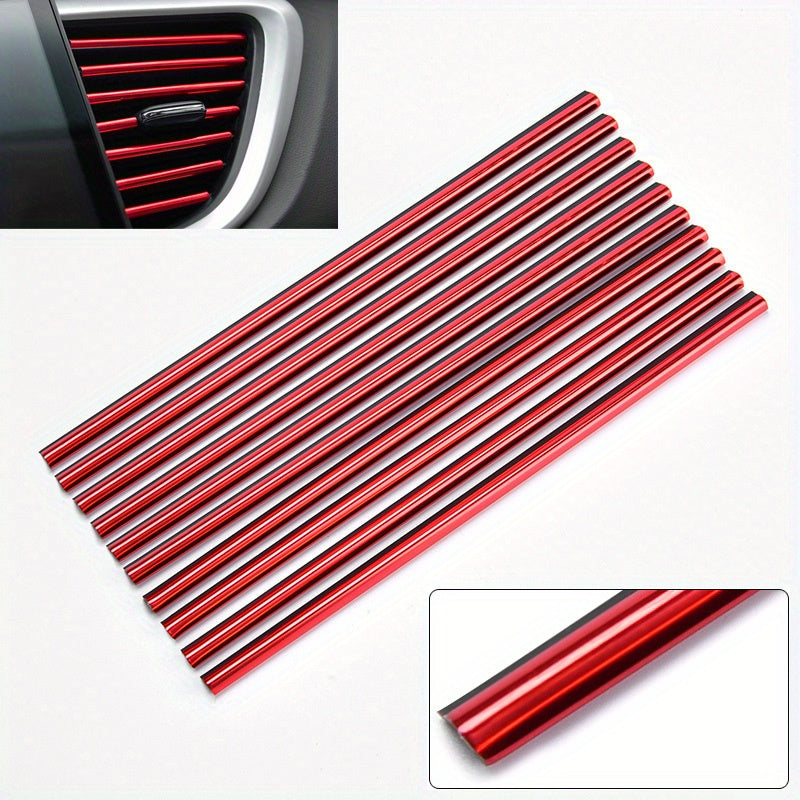 20 piezas de tiras decorativas para salidas de aire acondicionado de coche, flexibles, DIY, accesorios universales para el interior del coche