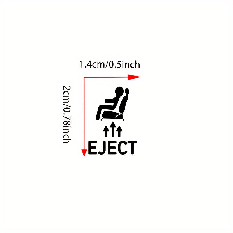 2-Pack Vinyl Passenger Eject Button Decals Self-Adhesive Car Stickers