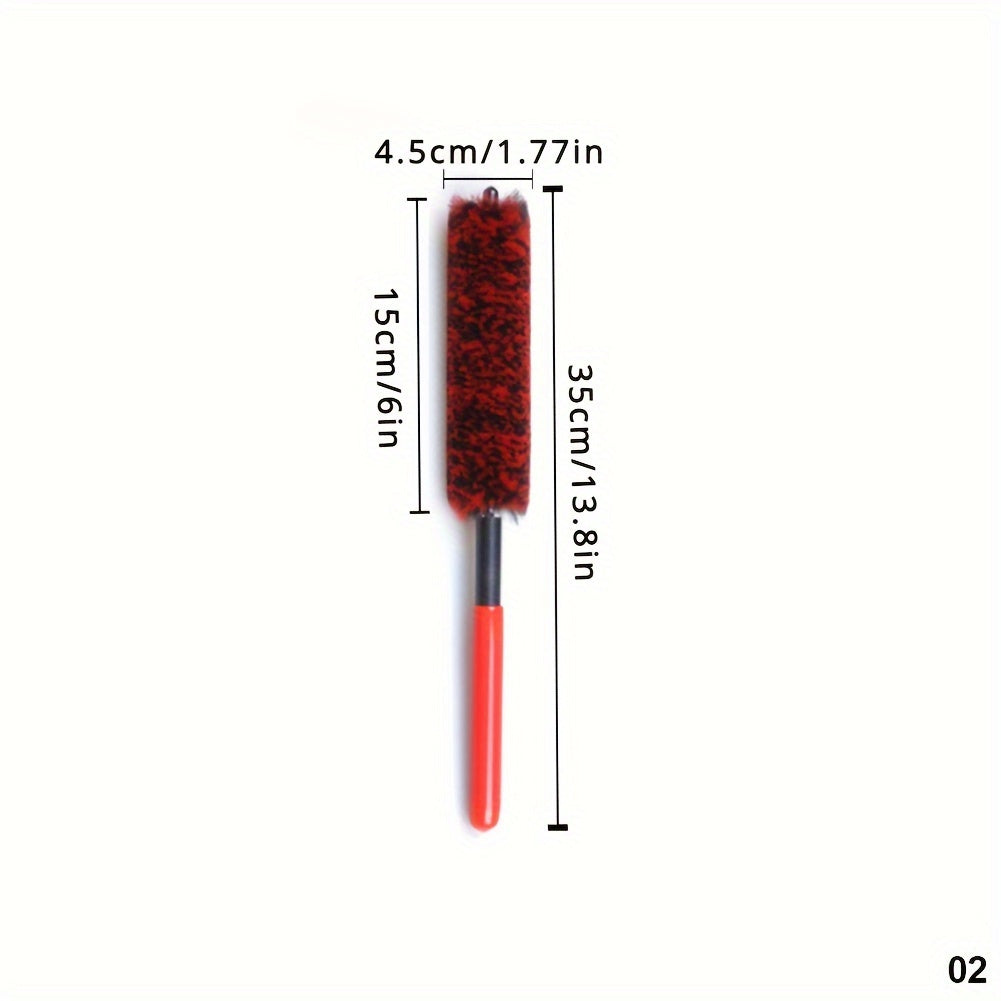 Auto Detailing Brush Flexible Fleece Bristles for Car Rims and Tires