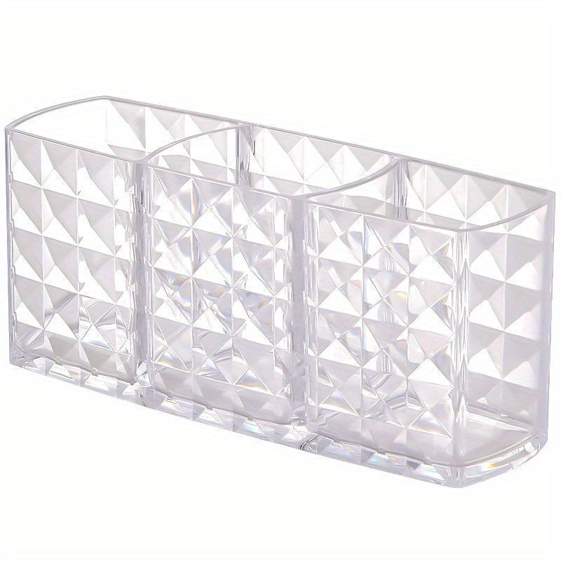 Organizador de maquillaje de acrílico para lápices y brochas de cejas, caja de almacenamiento transparente portátil