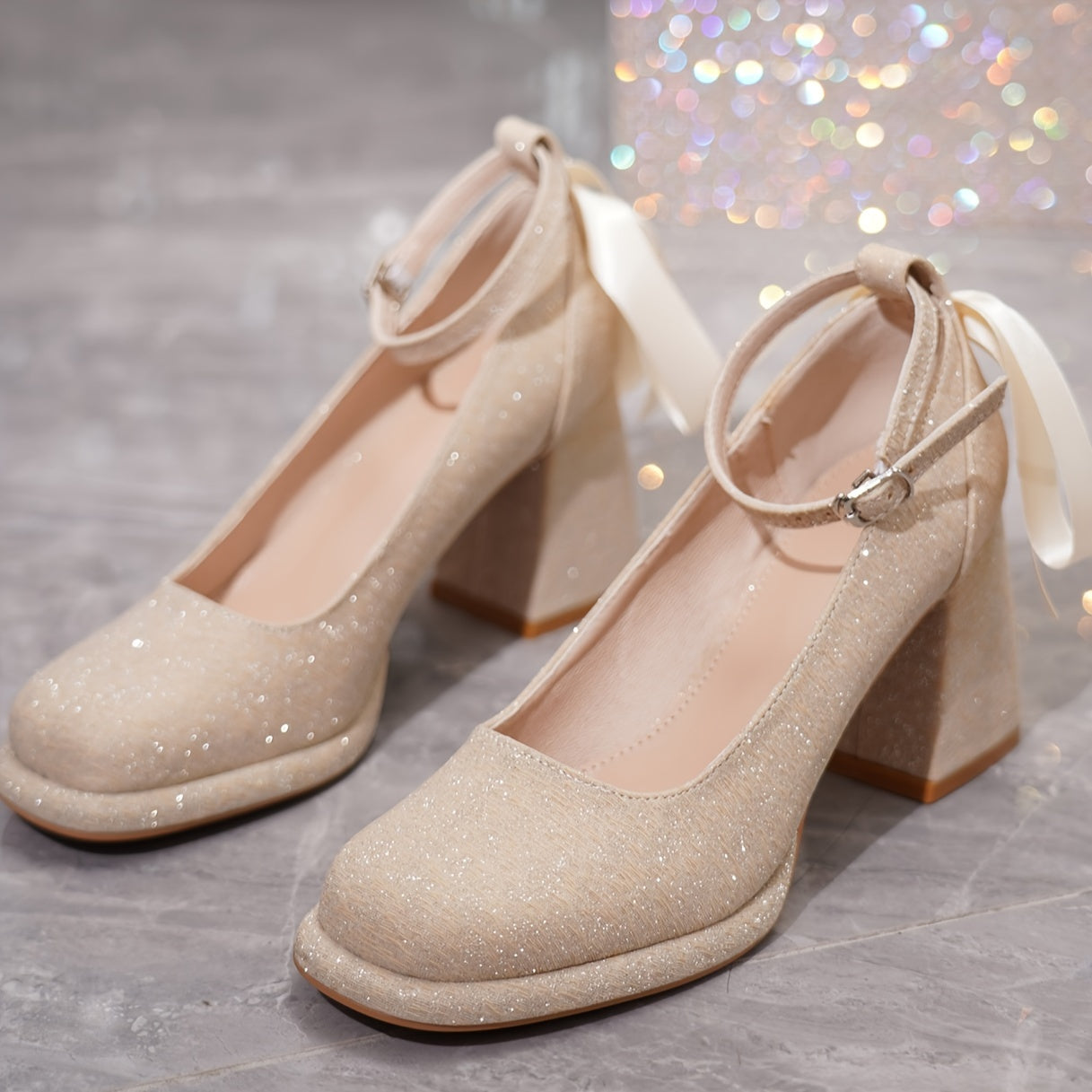 Ayollar uchun fransuz ilhomlantirgan Mary Jane poyabzal, qalin tagli, dumaloq burchakli, qora